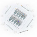 Pearl & Heart Long Press-On Nails - Size S - Project M Shop