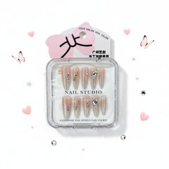 Butterfly & Gemstone Charm Long Press-On Nails - Size S - Project M Shop