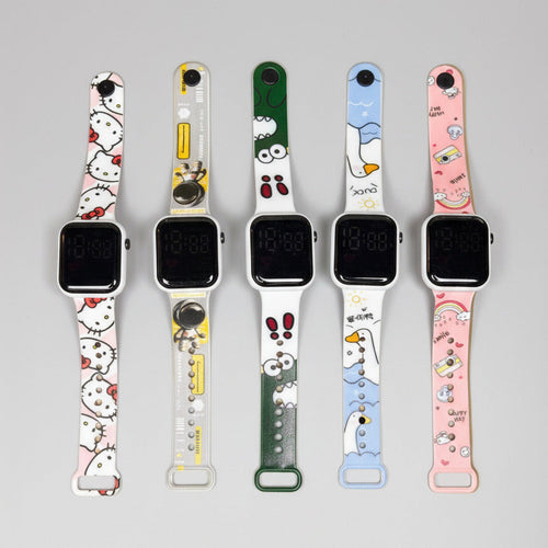 Cartoon Hello Kitty, Duck, Astronaut Printed Digital Watch For Kids - Project M Shop