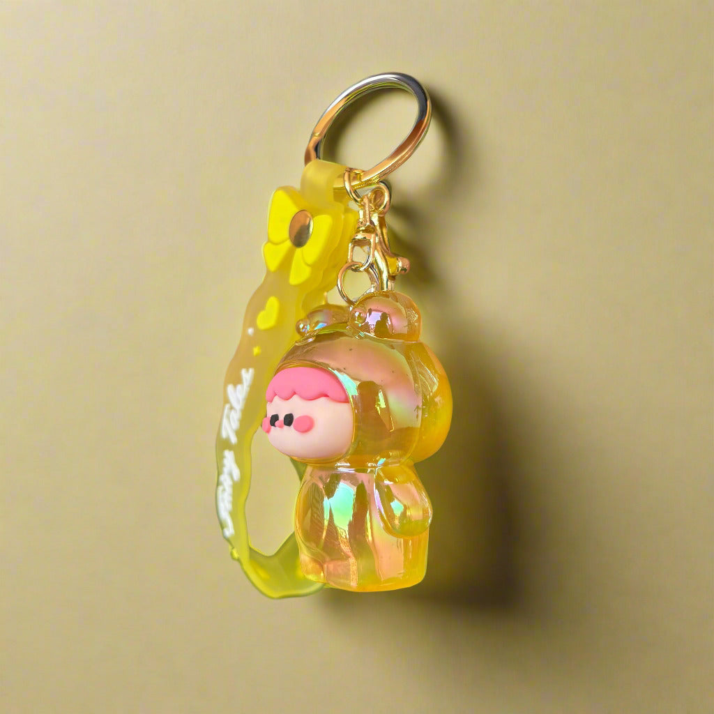 Yellow Fairy Tales Acrylic Keychain – Golden Storybook Charm