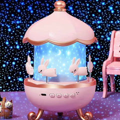 Bunny Carousel Night Lamp - Rotating LED Night Light - Project M Shop