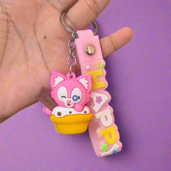 Pinkfong PVC Rubber Keychain in Tub with Strap - Project M Shop