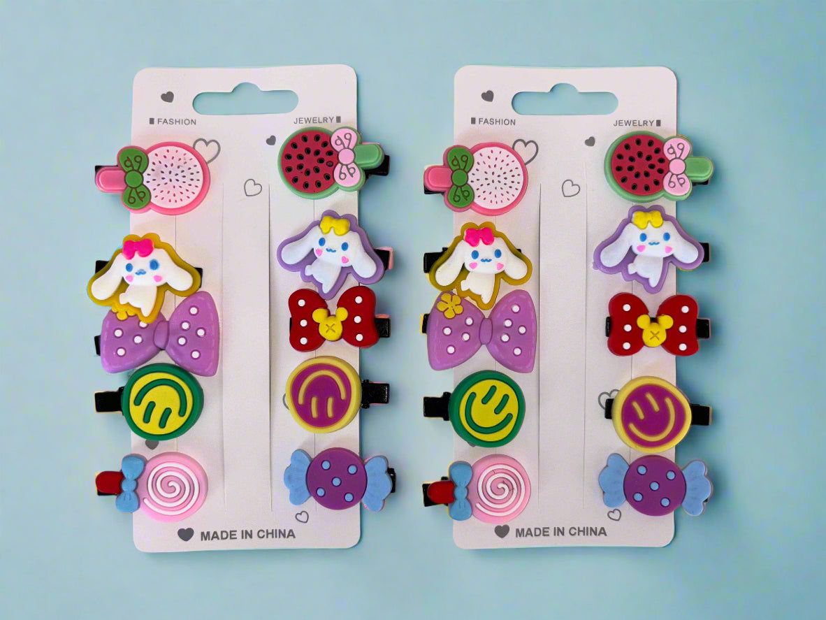 Fruit Bunny Hair Clips – 20 PCs Playful Fun Set
