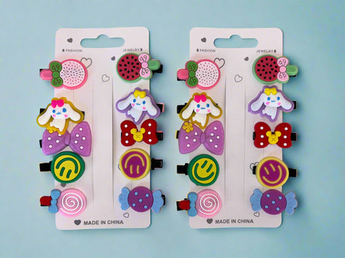 Fruit Bunny Hair Clips – 20 PCs Playful Fun Set