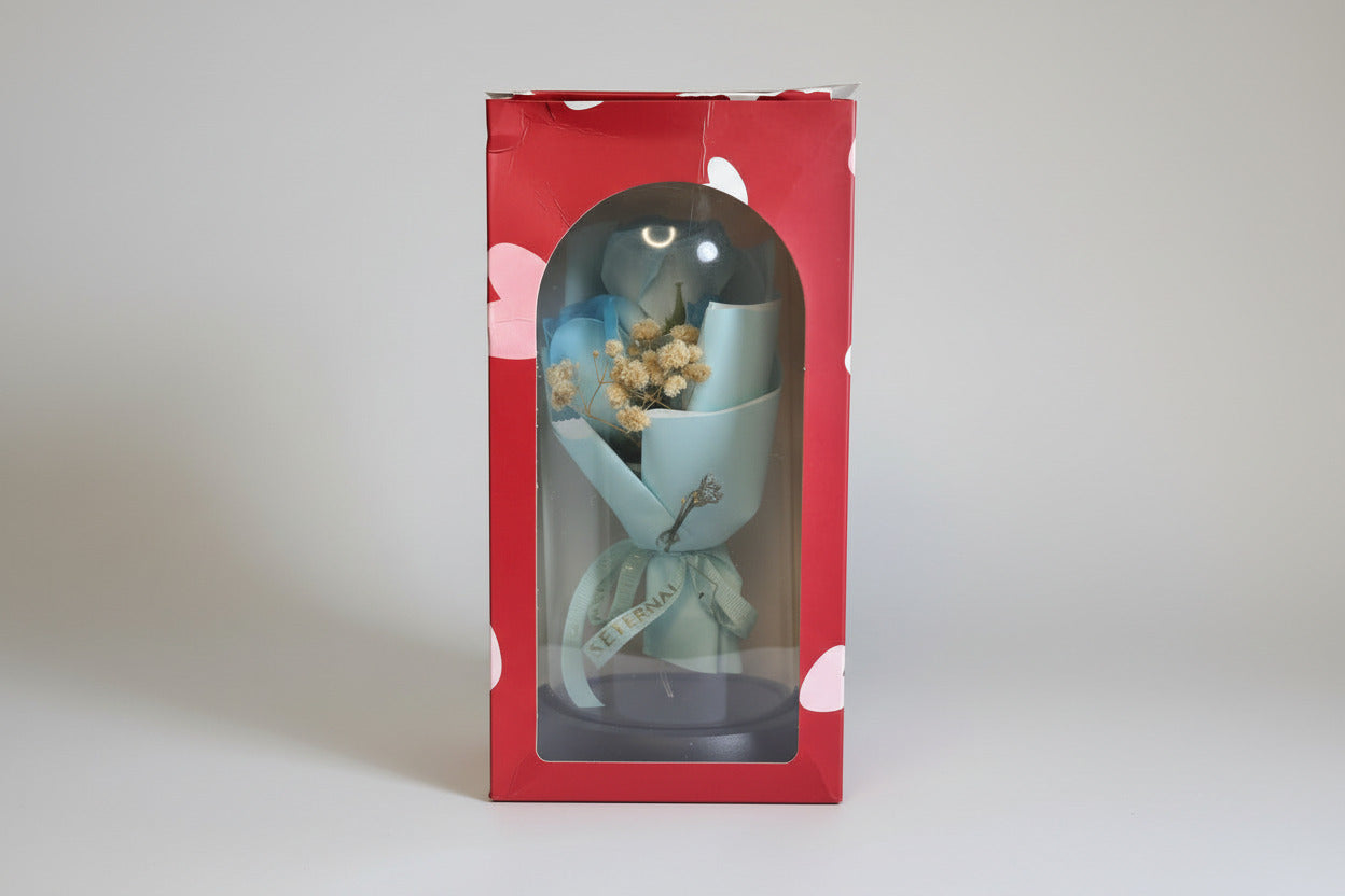 Artificial Soap Rose Acrylic Dome Glass For Valentine's day or Gifting - Project M Shop