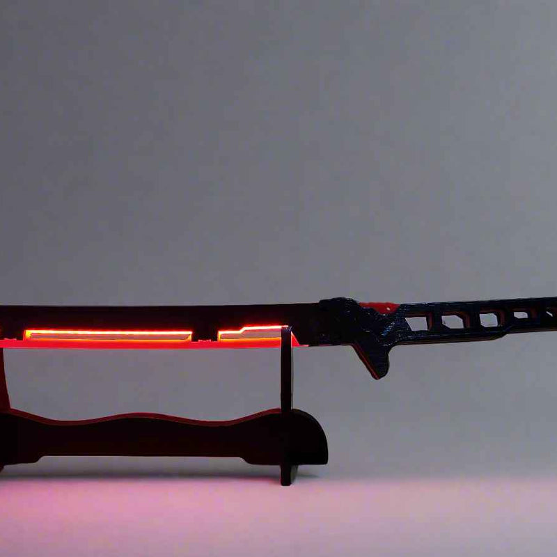 LED Chinese Style Katana Swords - Red Glowing Wooden Red Swords for Gifts and Decorations