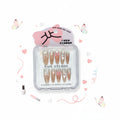 Rosy Heart & Kitty Charms Elegant Long Press-On Nails -  Size S - Project M Shop