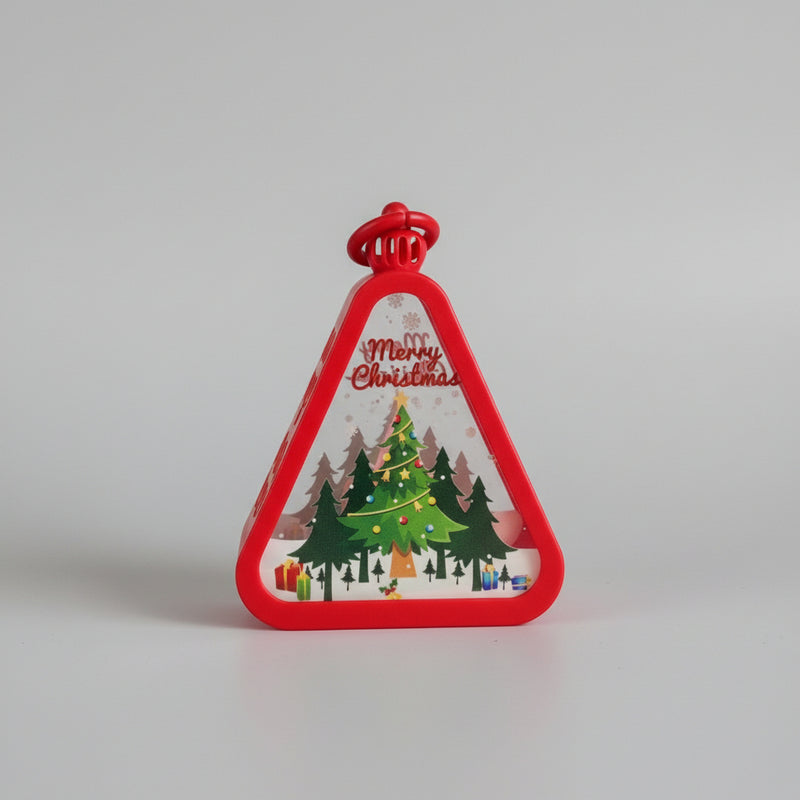 Christmas Tree Triangle Shaped Lantern LED Light For Decoration - For Indoor Use (Red) - Project M Shop