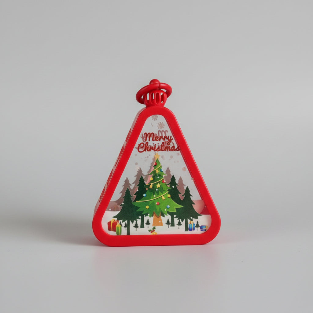 Christmas Tree Triangle Shaped Lantern LED Light For Decoration - For Indoor Use (Red) - Project M Shop