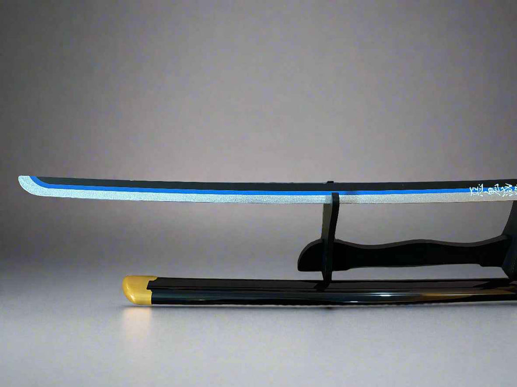 Giyuu Blue Wooden Sword - Anime Wooden Katana from Demon Slayer for Collectors