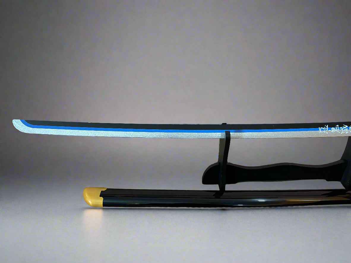 Giyuu Blue Wooden Sword - Anime Wooden Katana from Demon Slayer for Collectors
