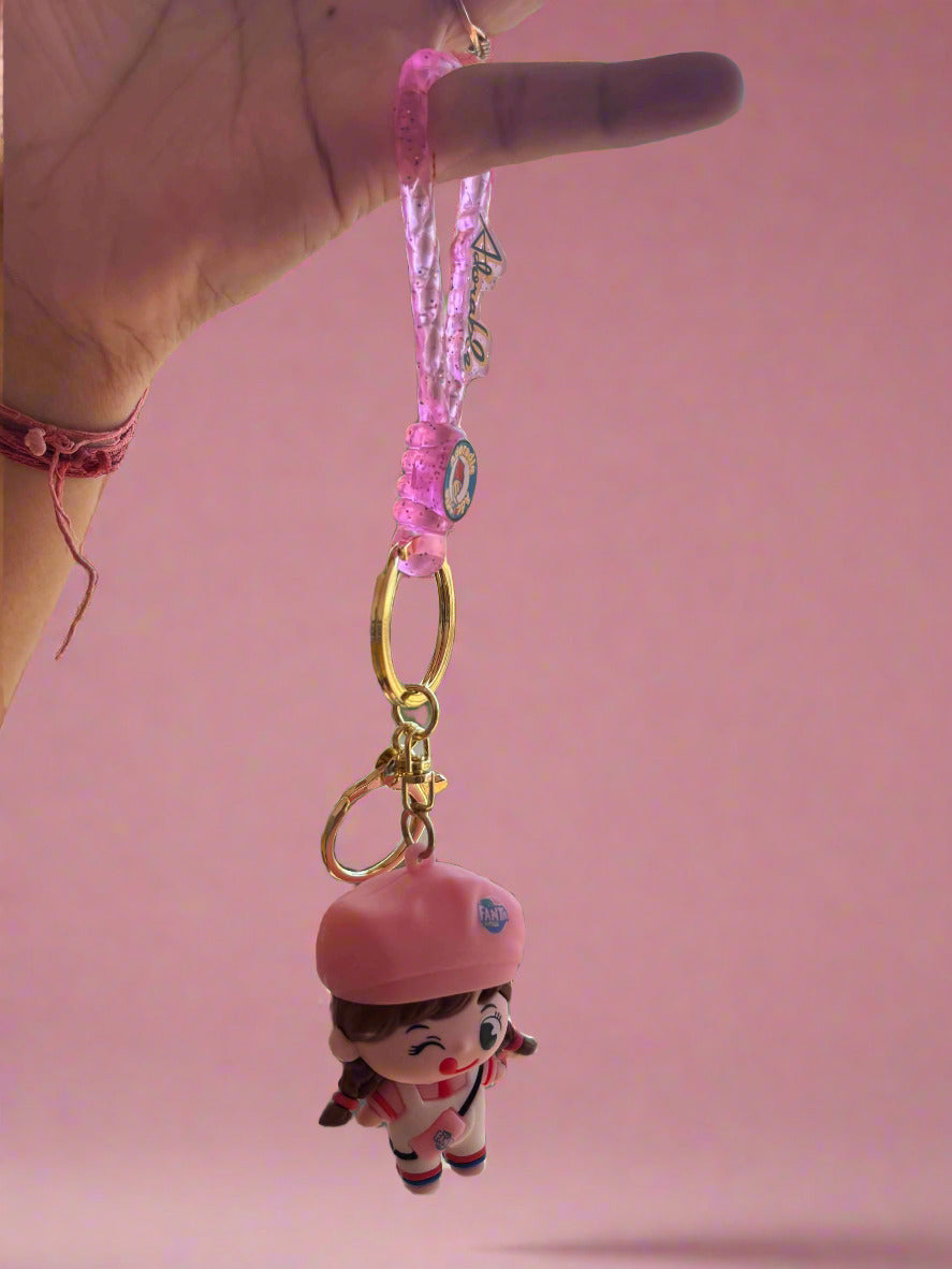 Fan-Ta Girl 3D PVC Keychain – Cute Style Statement Charm