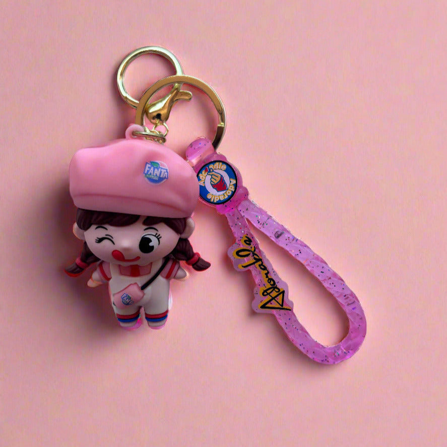 Fan-Ta Girl 3D PVC Keychain – Cute Style Statement Charm