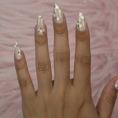 Flower Pattern Press-On Nails Set - 24PCs