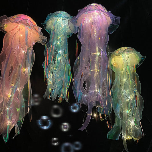 Jellyfish Lantern Hanging Ornaments Led Lights Multi-color For Decoration