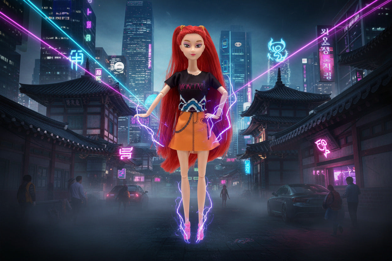 K-Pop Demon Hunter Huntrx Musical Singing 32.5 CM Tall Doll - 1 design only