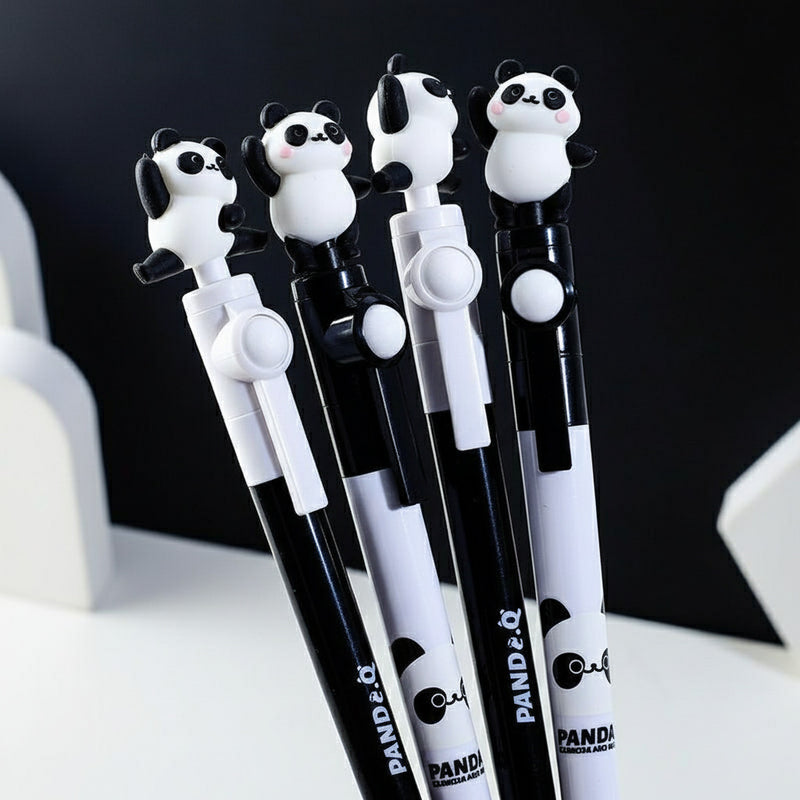 Set of 2 Pens - Creative 0.5mm Plastic Rotating Cute Cartoon Design Gel Pen for Students - Random Design - Project M Shop