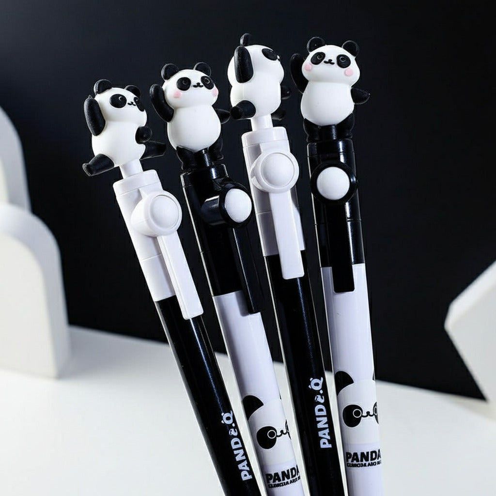 Set of 2 Pens - Creative 0.5mm Plastic Rotating Cute Cartoon Design Gel Pen for Students - Random Design - Project M Shop