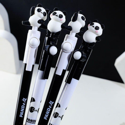 Set of 2 Pens - Creative 0.5mm Plastic Rotating Cute Cartoon Design Gel Pen for Students - Random Design