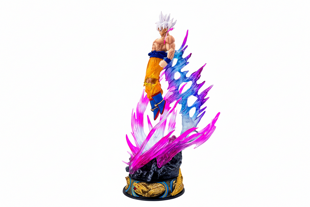 25cm Dragons Balls Ultra Instinct Goku LED Figure Glowing White Hair Saiyan Statue Dragons Balls Action Figure - Project M Shop