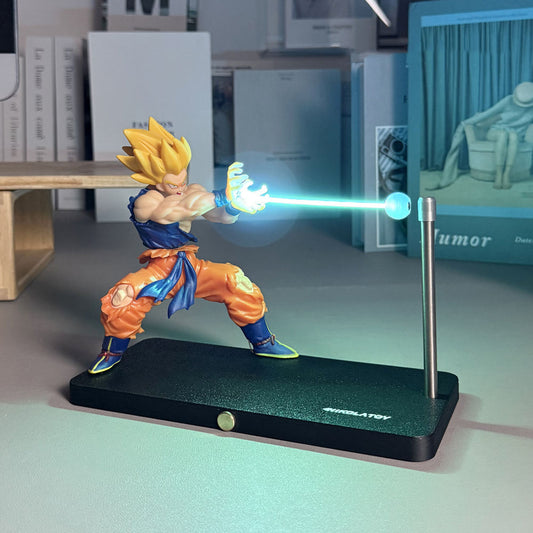 Anime Goku Magnetic Induction Touch Control Plug-In and Rechargeable Desk Lamp