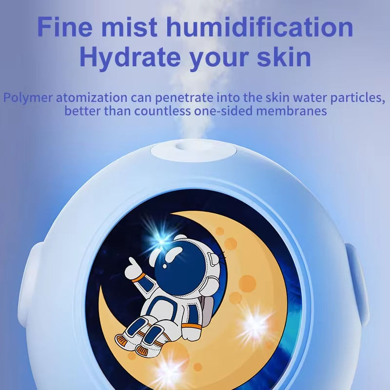 Space Humidifier - USB Mini Night Light Humidifier for Desktop, Bedroom & Portable Spray Hydrating Purifier