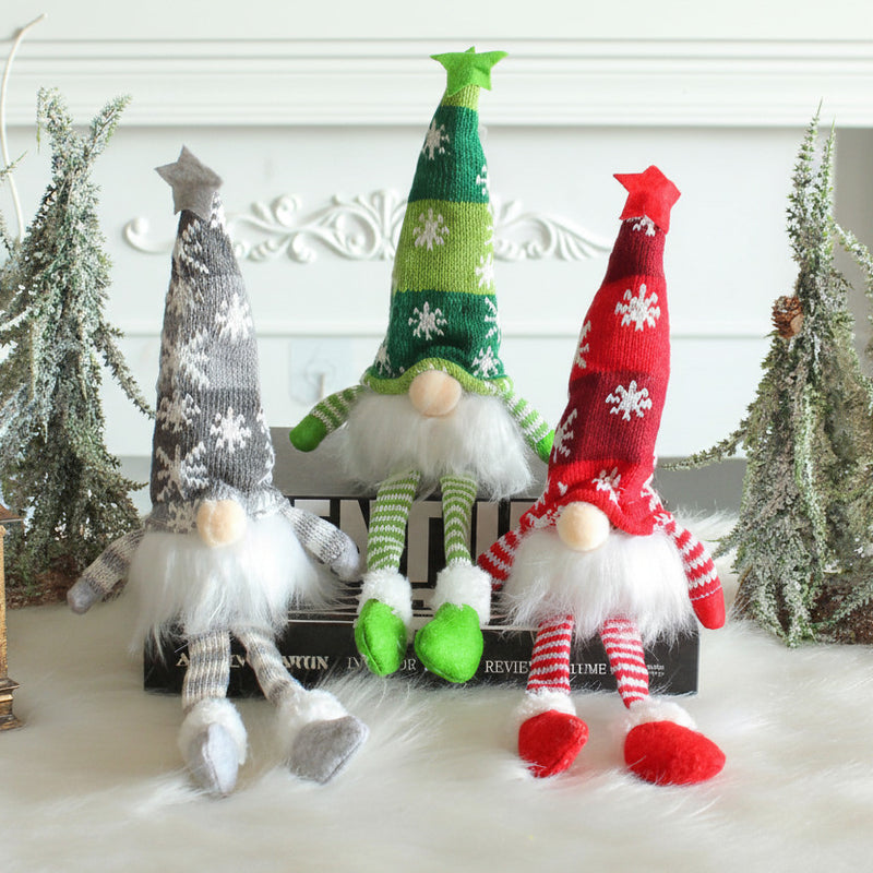 (1 Piece) Handmade Swedish Santa Gnomes with Bendable Hat, Scandinavian Santa Elf Ornaments,Christmas Gnomes Light up - Random Design - Project M Shop