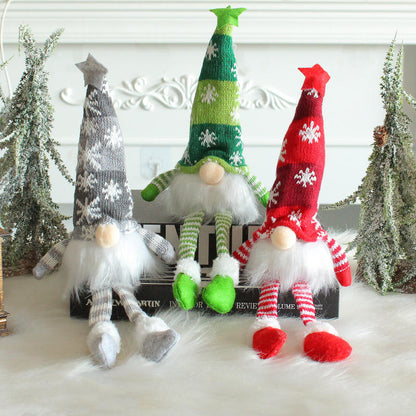 (1 Piece) Handmade Swedish Santa Gnomes with Bendable Hat, Scandinavian Santa Elf Ornaments,Christmas Gnomes Light up - Random Design