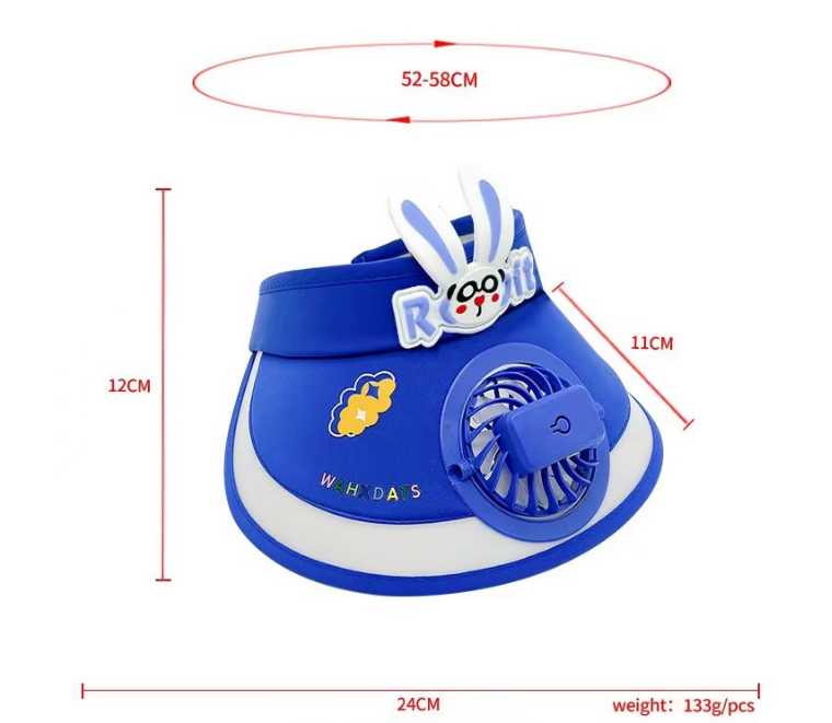 Children's USB Charging Fan Cap with UV Protection