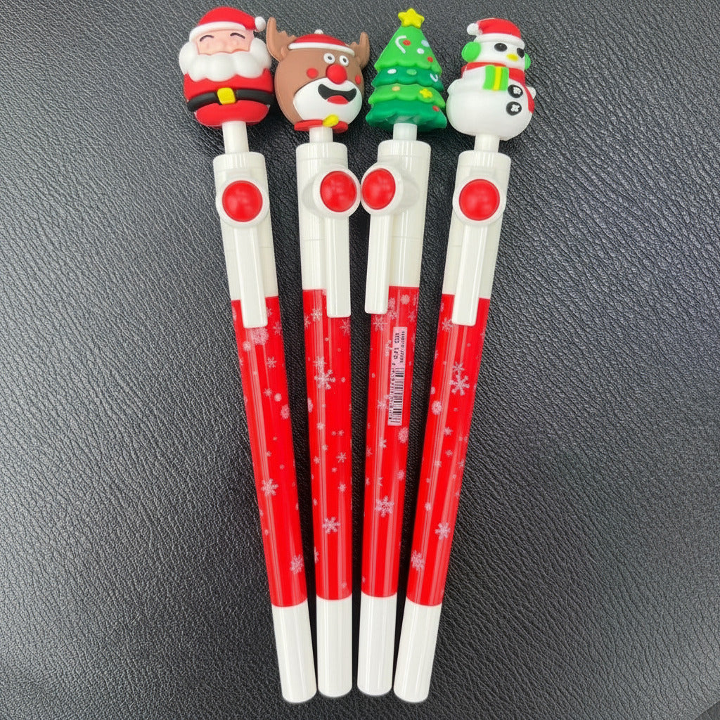 Set of 2 Pens - Creative 0.5mm Plastic Rotating Cute Cartoon Design Gel Pen for Students - Random Design - Project M Shop