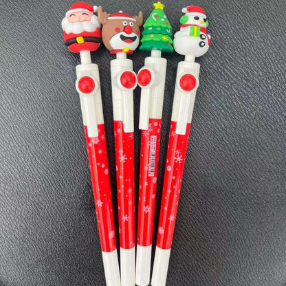 Set of 2 Pens - Creative 0.5mm Plastic Rotating Cute Cartoon Design Gel Pen for Students - Random Design