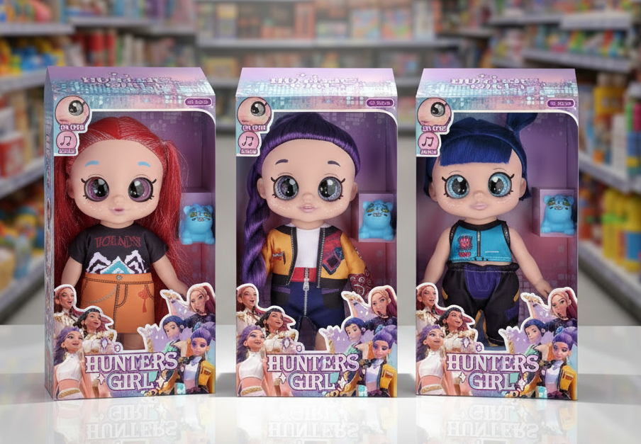 Kpop Demon Hunter Huntrx 5D eyes with music 13 Inch Premium PVC Dolls