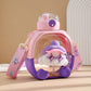 Cartoon Double-Drinking Plastic Water Bottle with Convenient Strap & 3D cartoon Patchwork - 1000 ML - Project M Shop