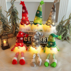 (1 Piece) Handmade Swedish Santa Gnomes with Bendable Hat, Scandinavian Santa Elf Ornaments,Christmas Gnomes Light up - Random Design - Project M Shop