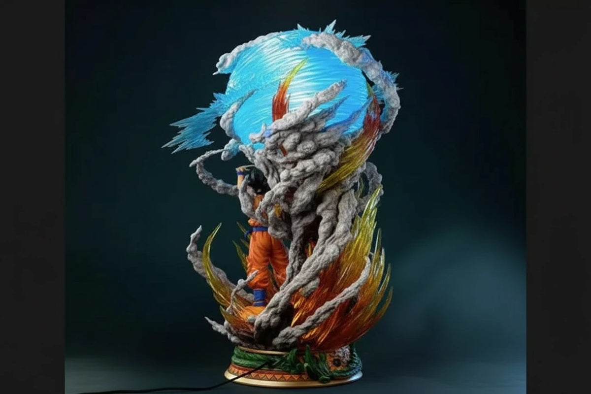 23CM Son Goku Anime Statue - Dragon Ball Super Genki Bomb Luminous Super Saiyan PVC Figure Model