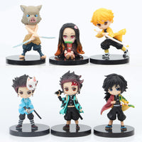 Set of 6 Demons Figures Anime Model Toy Kimetsu No Agtsuma for Kids
