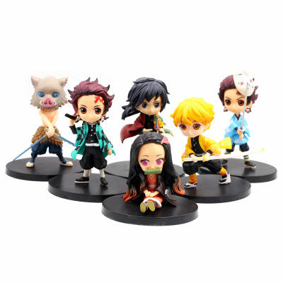 Set of 6 Demons Figures Anime Model Toy Kimetsu No Agtsuma for Kids