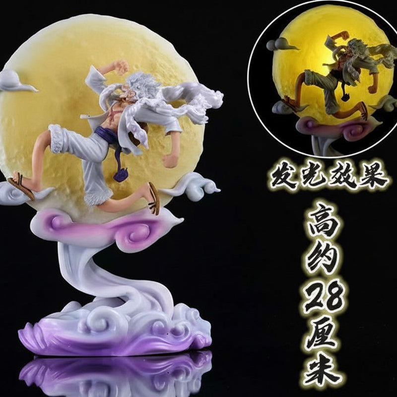 28cm One Pieces Anime Monkey D. Luffy with Light Moon Gear 5 Nika Zoro Anime Figure - Project M Shop