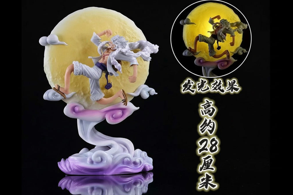 28cm One Pieces Anime Monkey D. Luffy with Light Moon Gear 5 Nika Zoro Anime Figure - Project M Shop