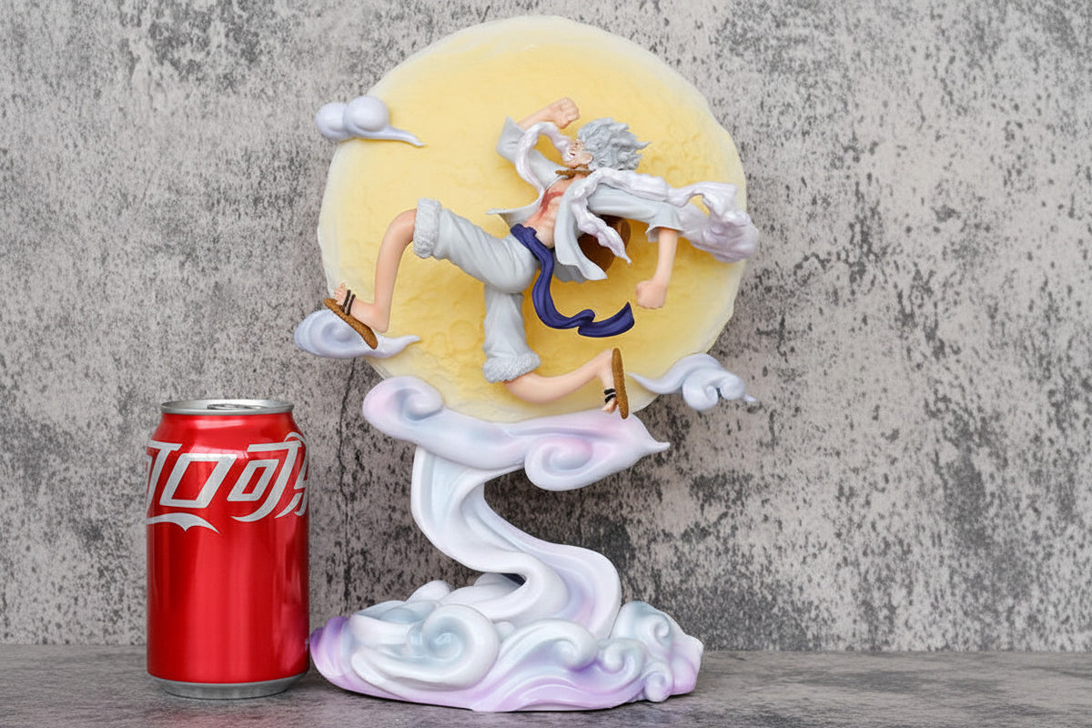 16CM Monkey D. Luffy Anime Figure with Light Moon Gear 5 Nika Zoro