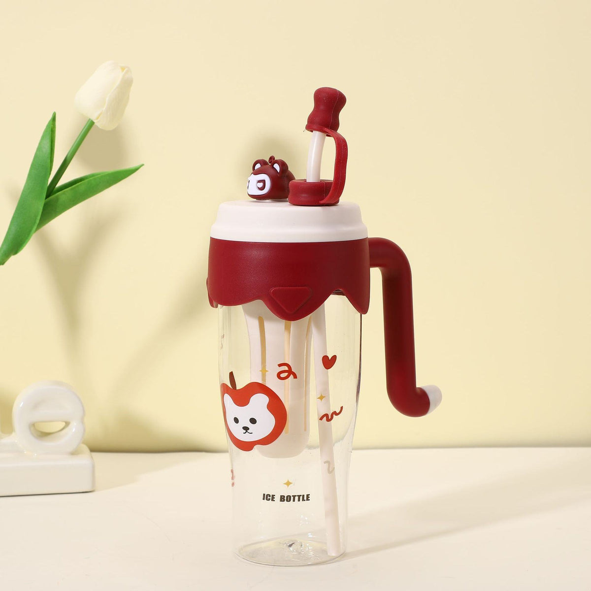 Summer Travel Cartoon Anime Water Bottle - 900 ML - Cute Design in Random Colors