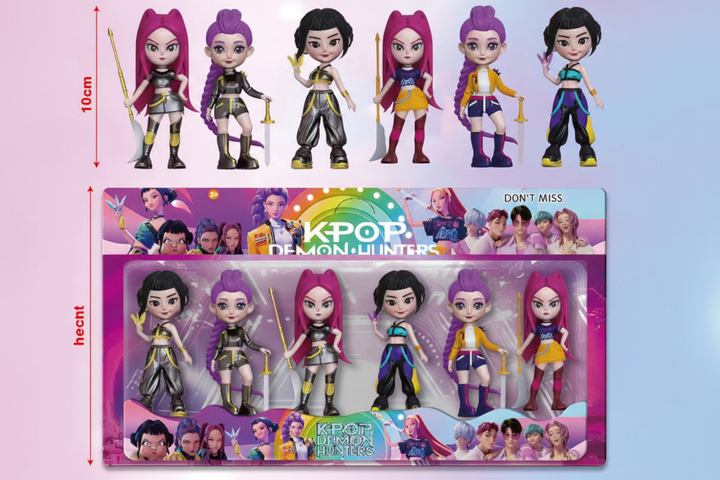 (Set of 6) K-POP Demon/Witch Hunter Solid Anime Peripheral Doll Keychain set - Project M Shop