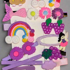 14 Pcs Cute Cartoon Hair Clips Set - Popular Kid Hairgrips Accessories Gift for Girls - HAIR-14-8107 - Project M Shop