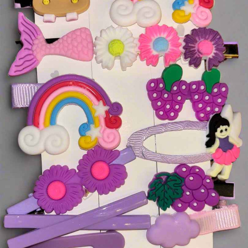 14 Pcs Cute Cartoon Hair Clips Set - Popular Kid Hairgrips Accessories Gift for Girls - HAIR-14-8107 - Project M Shop