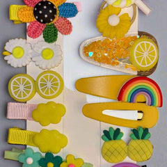14 Pcs Cute Cartoon Hair Clips Set for Kids - Popular Barrettes Gift for Girls Hair Accessories - HAIR-14-8109 - Project M Shop