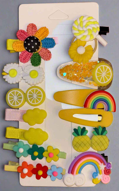 14 Pcs Cute Cartoon Hair Clips Set for Kids - Popular Barrettes Gift for Girls Hair Accessories - HAIR-14-8109 - Project M Shop