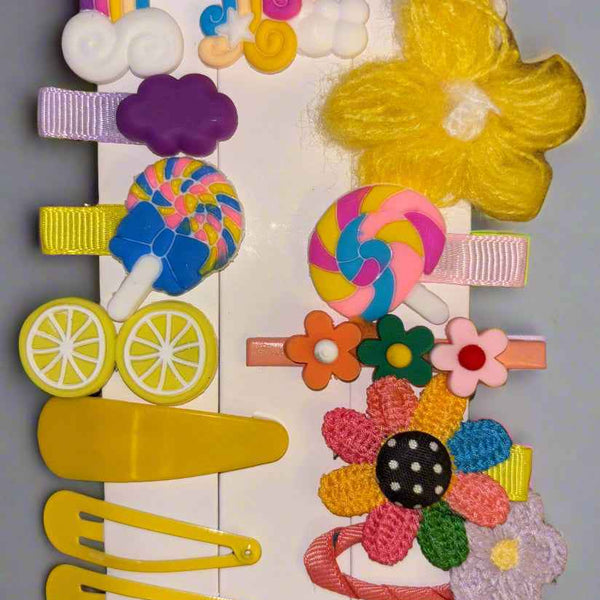 14 Pcs Cute Cartoon Hair Clips Set for Kids - Popular Barrettes and Hairgrips Gift Set for Girls - HAIR-14-8117 - Project M Shop