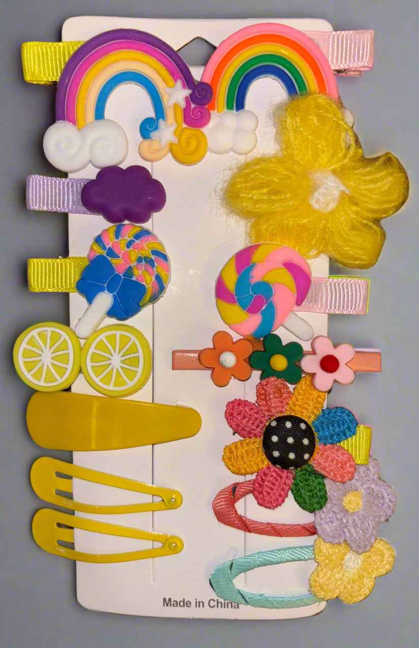 14 PCs Cute Cartoon Hair Clips – Travel-Friendly Gift Set