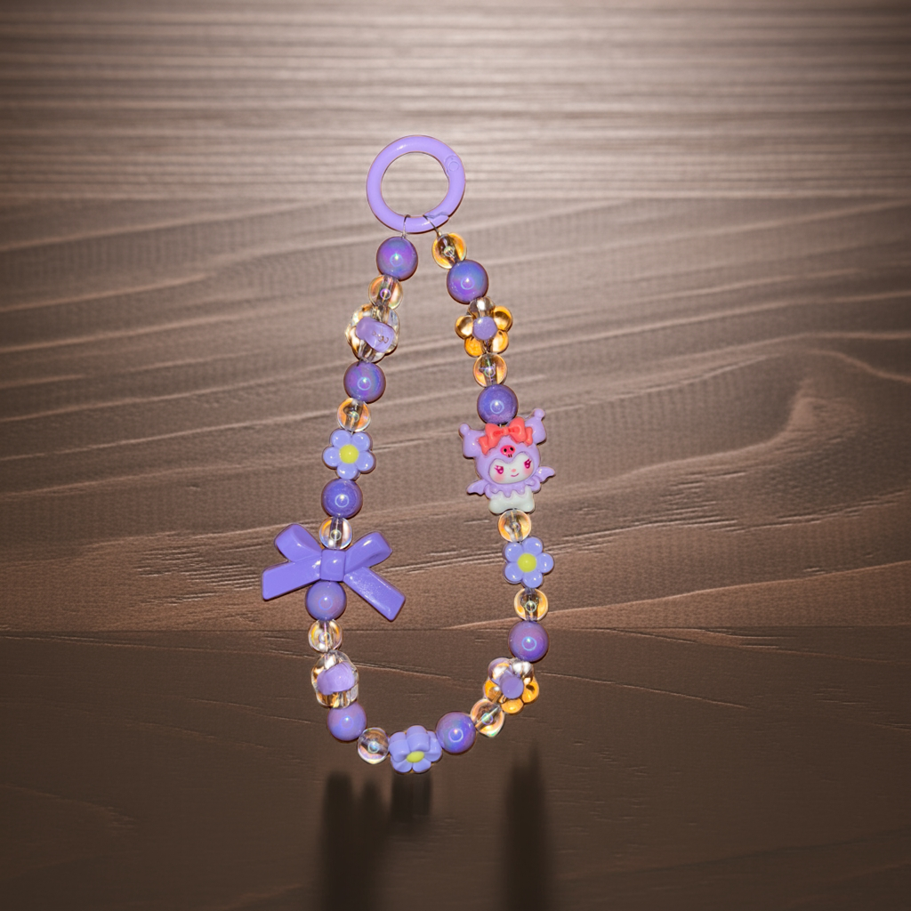 Purple Kuromi Beads Charm – Trendy Bag Accessory