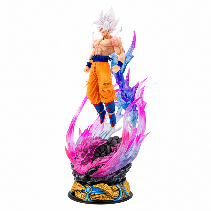 25cm Dragons Balls Ultra Instinct Goku LED Figure Glowing White Hair Saiyan Statue Dragons Balls Action Figure - Project M Shop